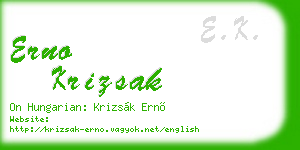 erno krizsak business card