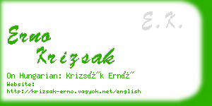 erno krizsak business card